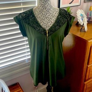 Olive green silk express shirt